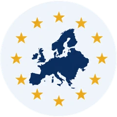 Europakarte mit Sternenkranz